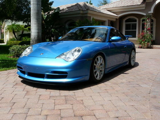 A One of a Kind 2004 Porsche GT3 in Minerva Blue For Sale